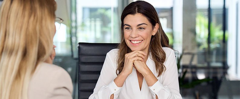 woman in an interview